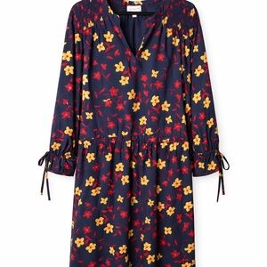 Size 18 Molly & Isadora Navy V-Neck Office Midi 3/4 Sleeve Dress